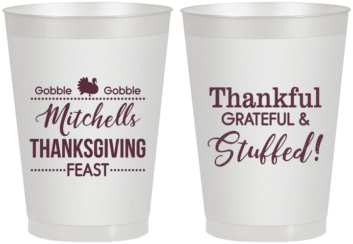 Personalized Thanksgiving 8 oz Frosted Cups - Thankful Stuffed | 260029