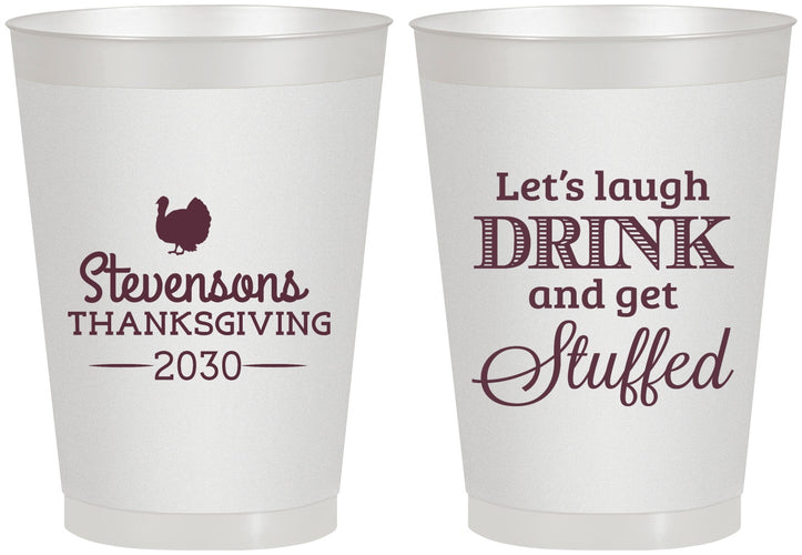 Personalized Thanksgiving 8 oz Frosted Cups - Turkey Stuffed | 260037