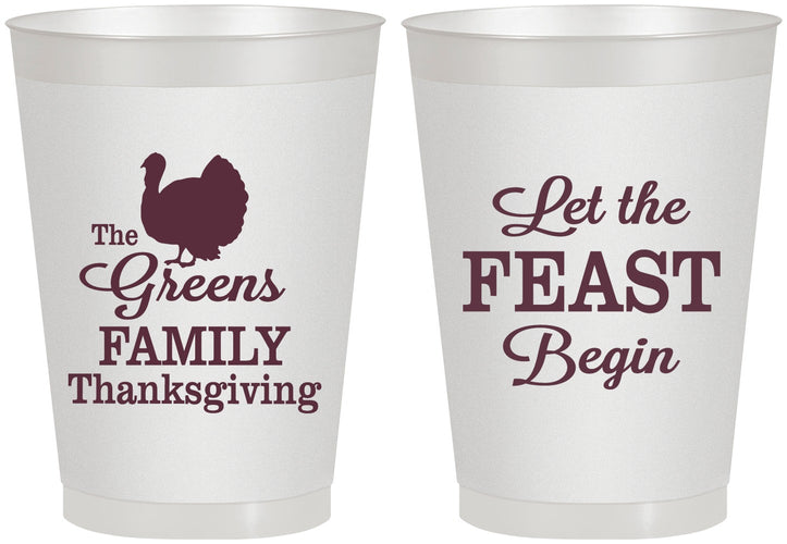Personalized Thanksgiving 8 oz Frosted Cups - Let The Feast Begin | 260041