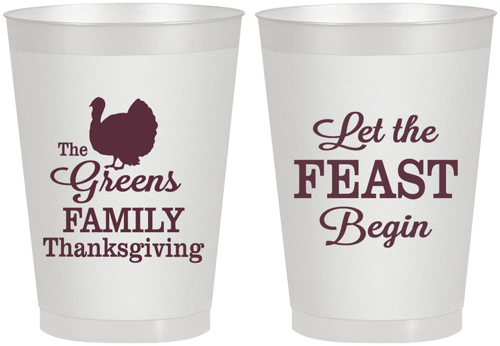 Personalized Thanksgiving 8 oz Frosted Cups - Let The Feast Begin | 260041