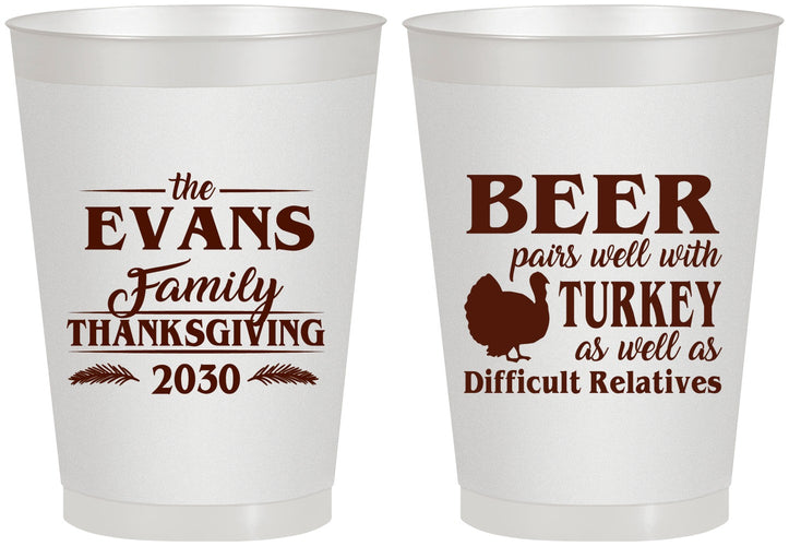 Personalized Thanksgiving 8 oz Frosted Cups - Turkey | 260042