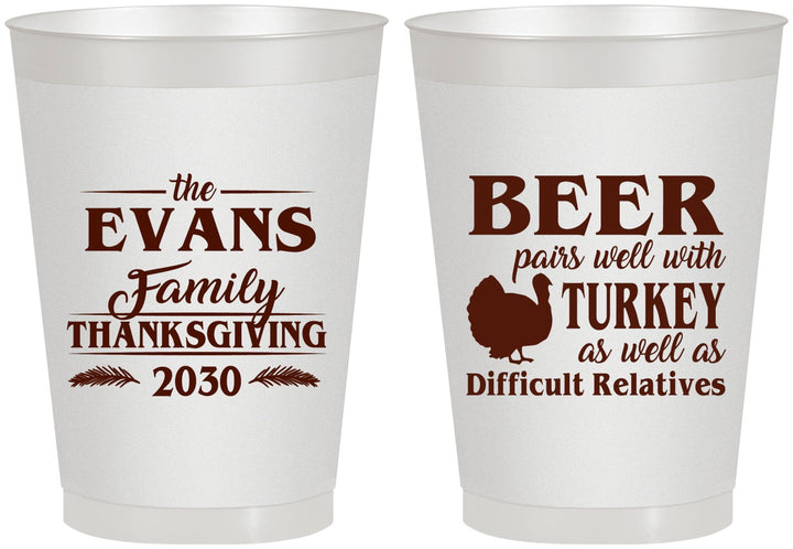 Personalized Thanksgiving 8 oz Frosted Cups - Turkey | 260042