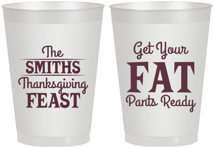 Personalized Thanksgiving 8 oz Frosted Cups - Fat Pants Ready | 260045