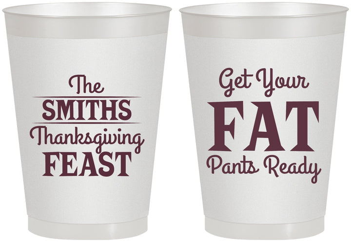 Personalized Thanksgiving 8 oz Frosted Cups - Fat Pants Ready | 260045