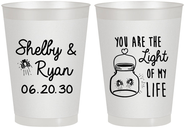 Personalized Wedding 8 oz Frosted Cups - You Are The Light Of My Life | 262