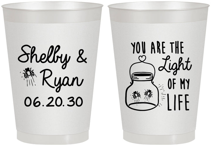 Personalized Wedding 8 oz Frosted Cups - You Are The Light Of My Life | 262