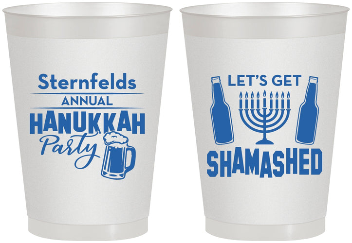 Personalized Hanukkah 8 oz Frosted Cups - Menorah | 270026