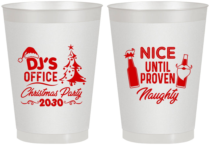 Personalized Christmas 8 oz Frosted Cups - Naughty Or Nice | 280000