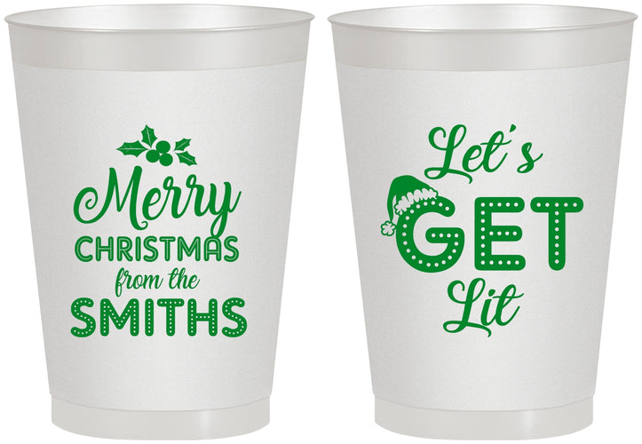 Personalized Christmas 8 oz Frosted Cups - Lets Get Lit | 280001