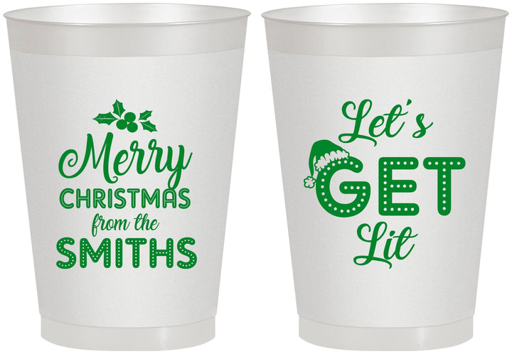 Personalized Christmas 8 oz Frosted Cups - Lets Get Lit | 280001