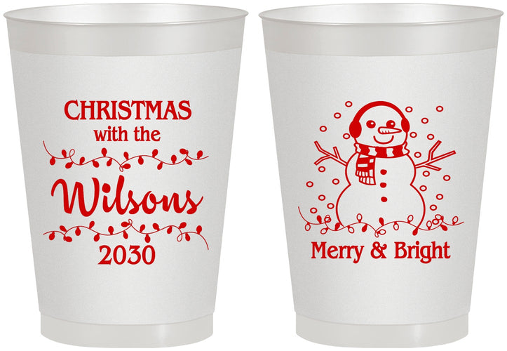 Personalized Christmas 8 oz Frosted Cups - Snowman | 280002
