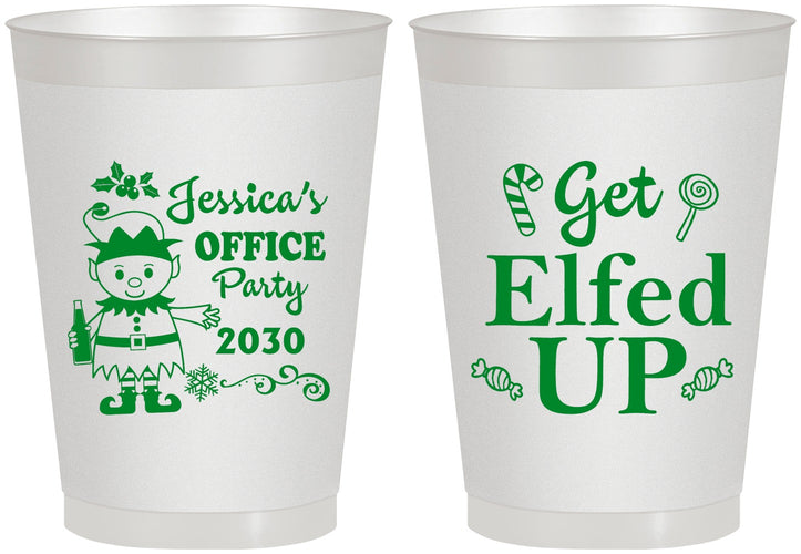 Personalized Christmas 8 oz Frosted Cups - Lets Get Elfed Up | 280007