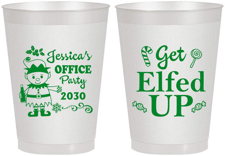 Personalized Christmas 8 oz Frosted Cups - Lets Get Elfed Up | 280007