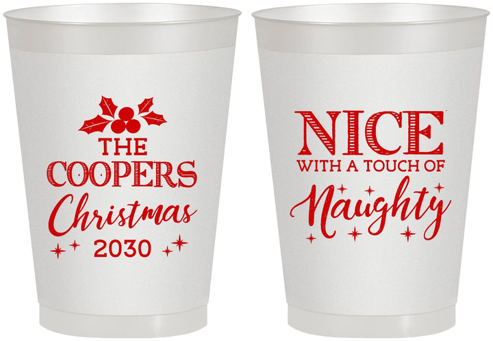 Personalized Christmas 8 oz Frosted Cups - Naughty Or Nice | 280008