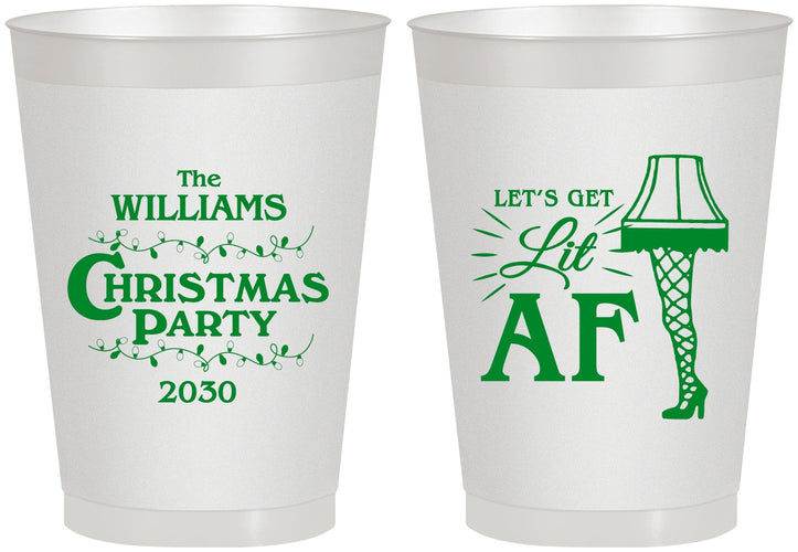 Personalized Christmas 8 oz Frosted Cups - Lit Af | 280011