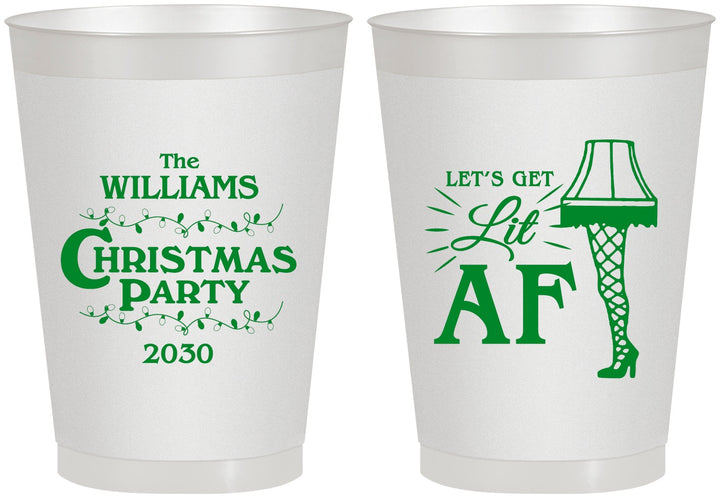 Personalized Christmas 8 oz Frosted Cups - Lit Af | 280011