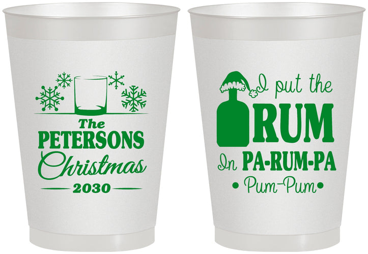 Personalized Christmas 8 oz Frosted Cups - Pa Rum Pa | 280013