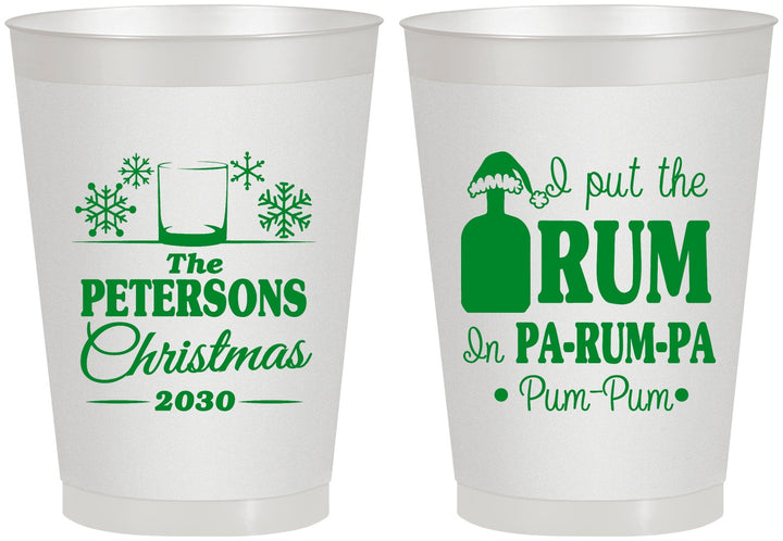 Personalized Christmas 8 oz Frosted Cups - Pa Rum Pa | 280013
