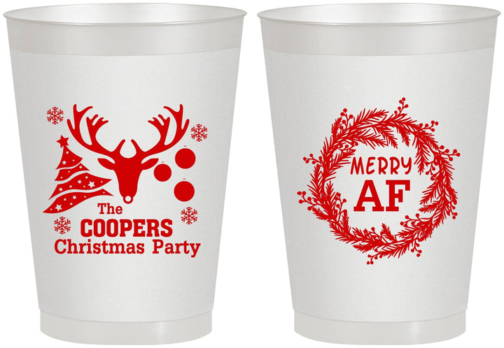 Personalized Christmas 8 oz Frosted Cups - Merry Af | 280014