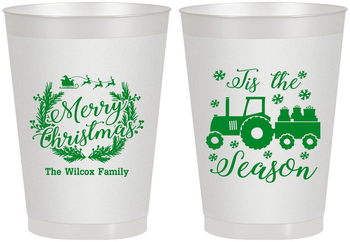 Personalized Christmas 8 oz Frosted Cups - Til The Season | 280019