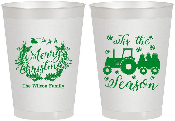 Personalized Christmas 8 oz Frosted Cups - Til The Season | 280019