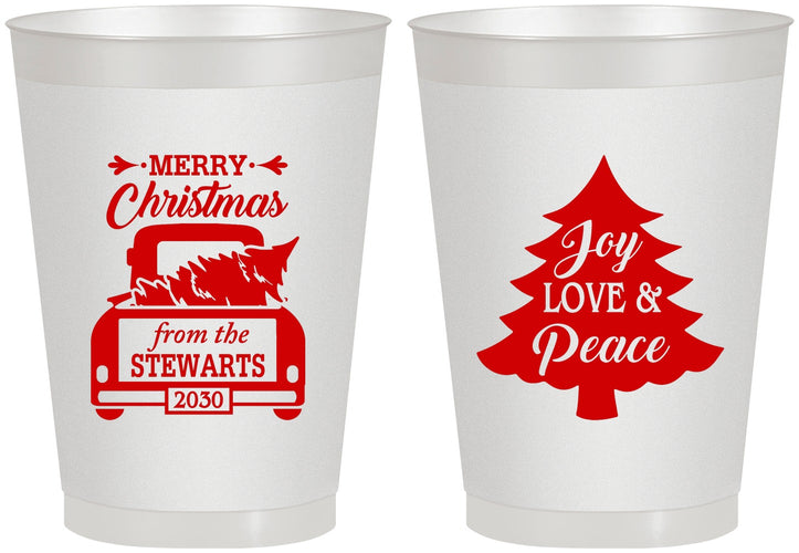 Personalized Christmas 8 oz Frosted Cups - Christmas Tree | 280026