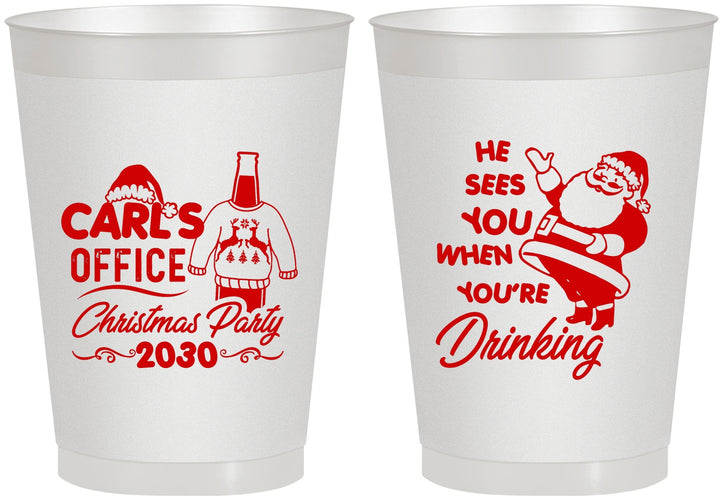 Personalized Christmas 8 oz Frosted Cups - Santa Claus | 280028