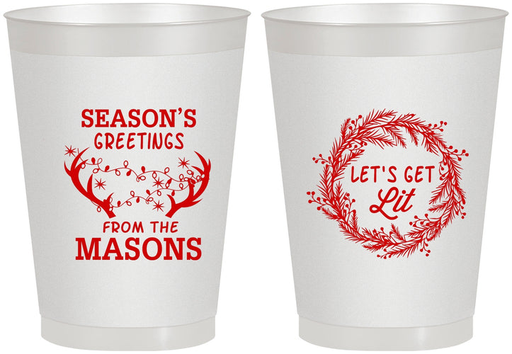 Personalized Christmas 8 oz Frosted Cups - Lets Get Lit | 280032