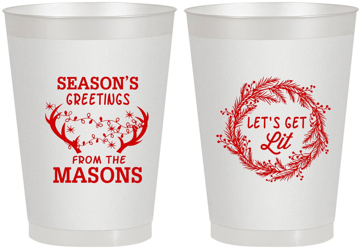 Personalized Christmas 8 oz Frosted Cups - Lets Get Lit | 280032