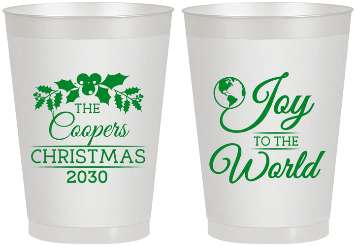 Personalized Christmas 8 oz Frosted Cups - Joy To The World | 280035