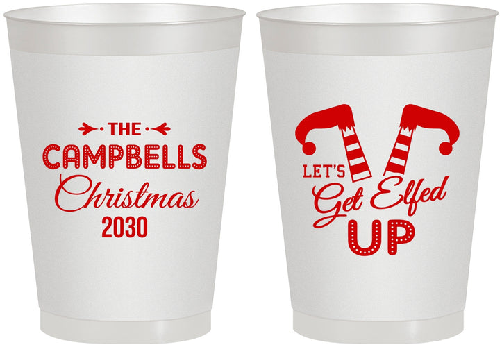 Personalized Christmas 8 oz Frosted Cups - Lets Get Elfed Up | 280036