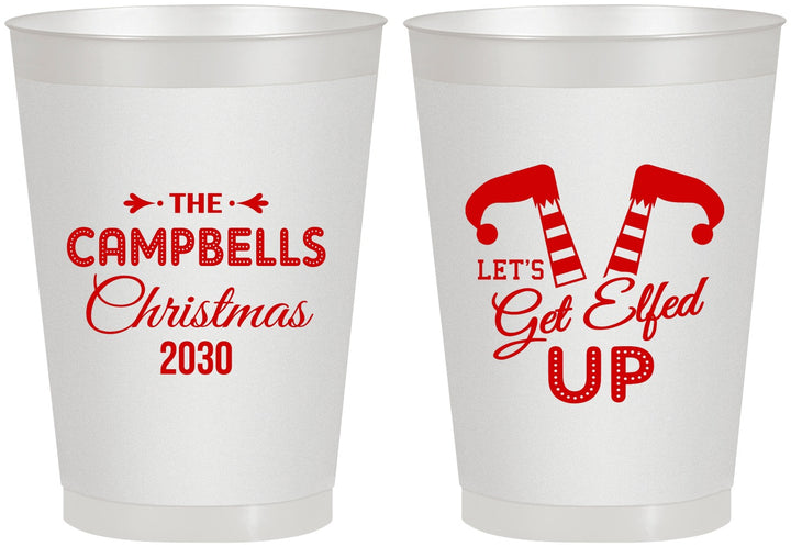 Personalized Christmas 8 oz Frosted Cups - Lets Get Elfed Up | 280036