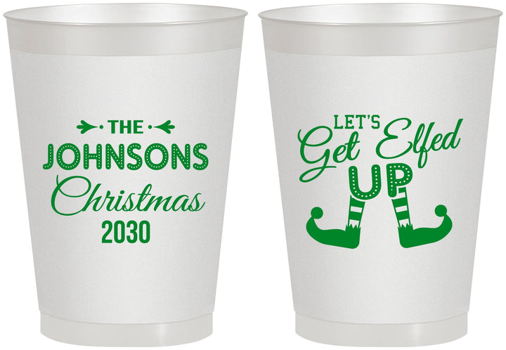 Personalized Christmas 8 oz Frosted Cups - Lets Get Elfed Up | 280037