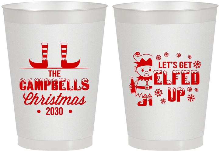 Personalized Christmas 8 oz Frosted Cups - Lets Get Elfed Up | 280038