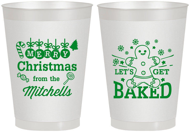 Personalized Christmas 8 oz Frosted Cups - Lets Get Baked | 280039