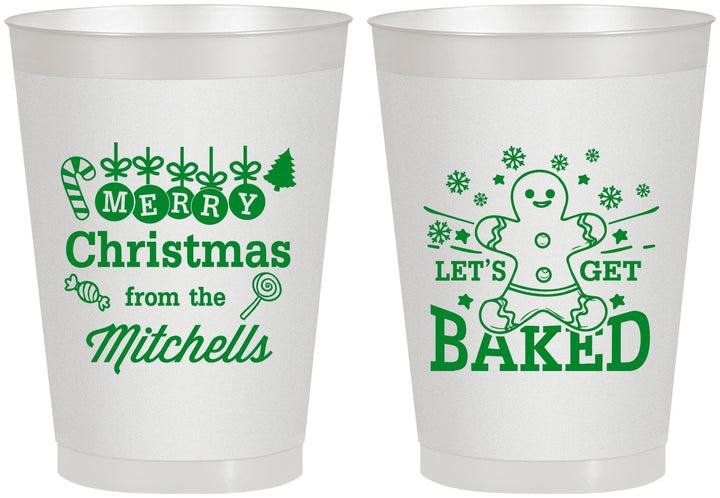 Personalized Christmas 8 oz Frosted Cups - Lets Get Baked | 280039