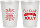 Personalized Christmas 8 oz Frosted Cups - Eat Drink Jolly | 280040