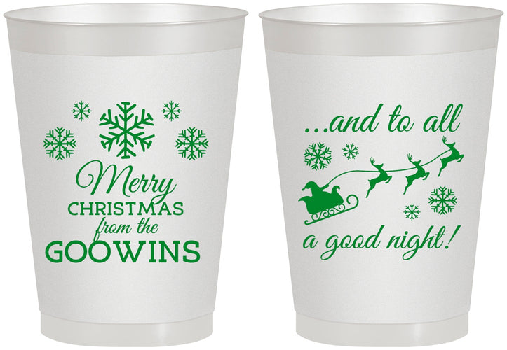 Personalized Christmas 8 oz Frosted Cups - To All A Good Night | 280041