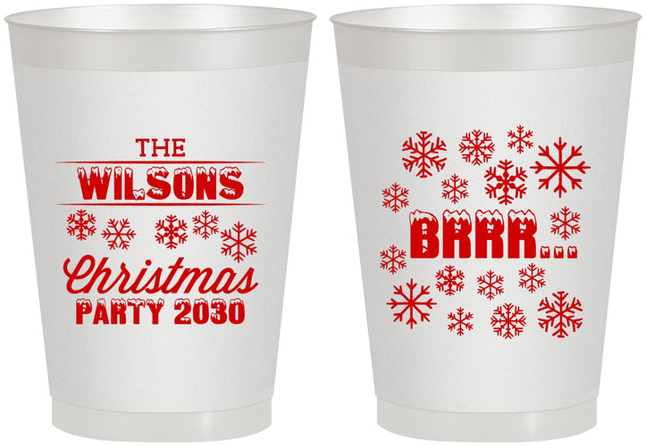 Personalized Christmas 8 oz Frosted Cups - Snowflakes | 280042