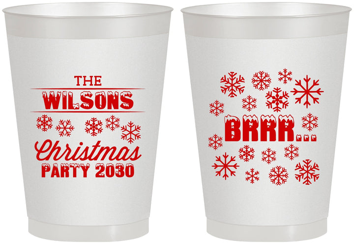 Personalized Christmas 8 oz Frosted Cups - Snowflakes | 280042