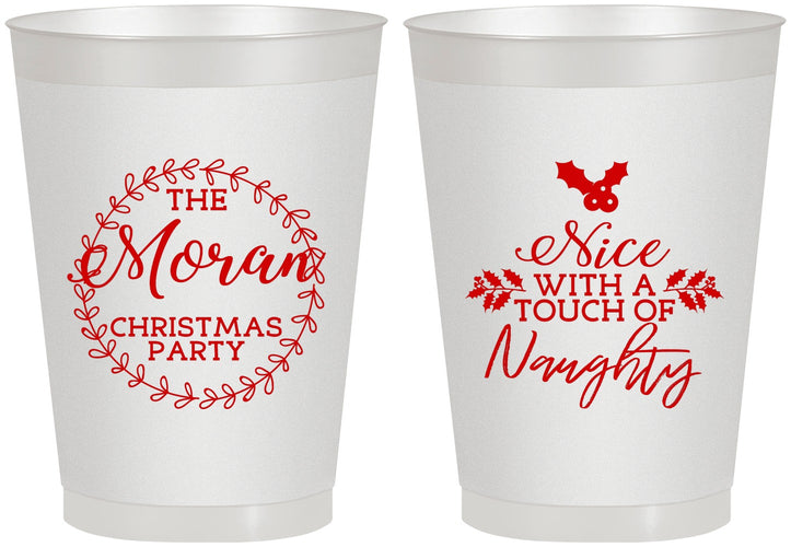 Personalized Christmas 8 oz Frosted Cups - Touch Of Naughty | 280048
