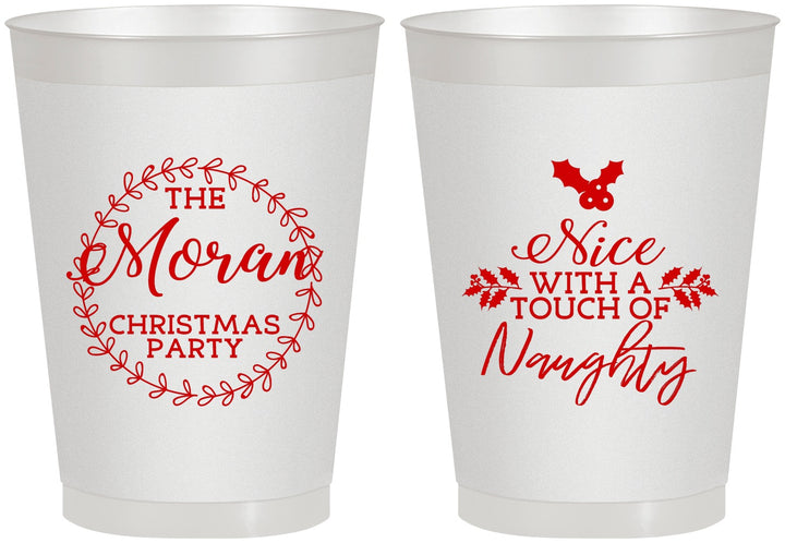 Personalized Christmas 8 oz Frosted Cups - Touch Of Naughty | 280048