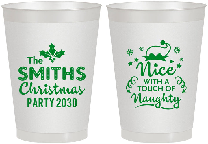 Personalized Christmas 8 oz Frosted Cups - Touch Of Naughty | 280049