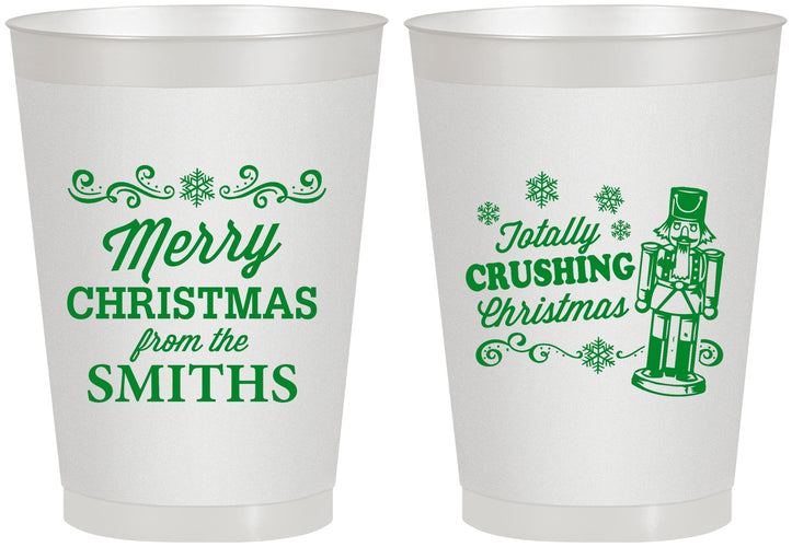Personalized Christmas 8 oz Frosted Cups - Snowflakes | 280053