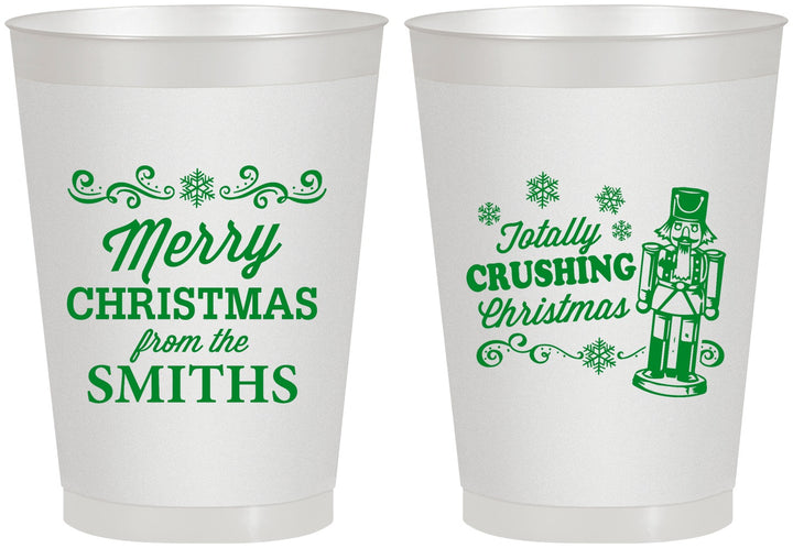 Personalized Christmas 8 oz Frosted Cups - Snowflakes | 280053