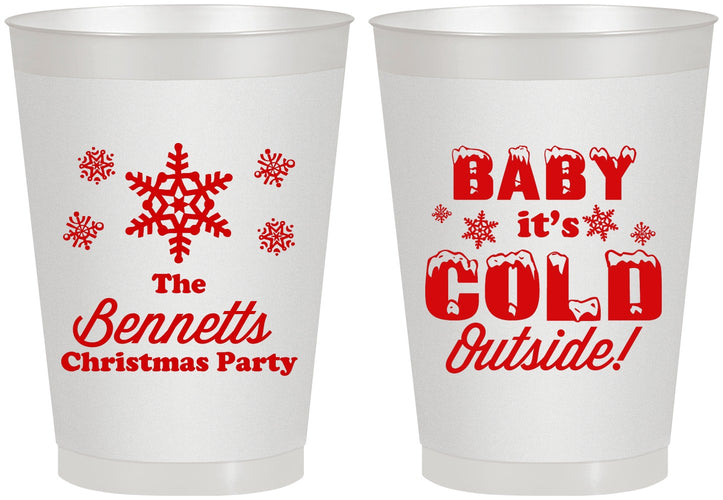Personalized Christmas 8 oz Frosted Cups - Joy To The World | 280054