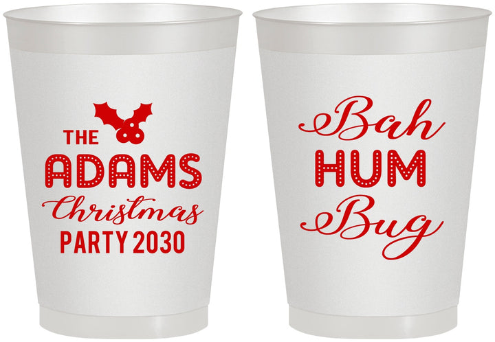 Personalized Christmas 8 oz Frosted Cups - Bah Hum Bug | 280058