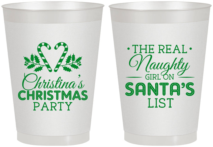 Personalized Christmas 8 oz Frosted Cups - Naughty List | 280059