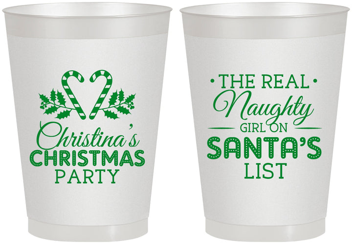 Personalized Christmas 8 oz Frosted Cups - Naughty List | 280059