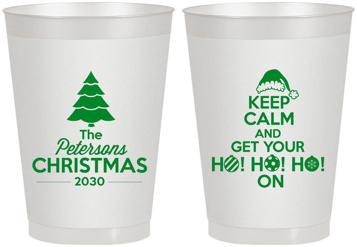 Personalized Christmas 8 oz Frosted Cups - Ho Ho Ho | 280061